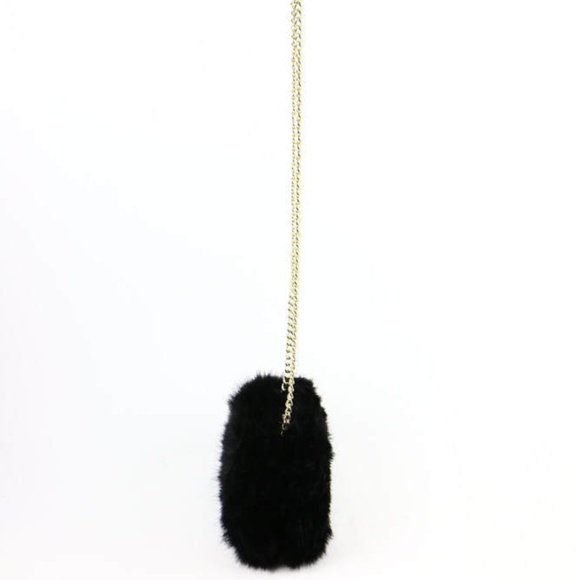 Zara Woman Black Faux Fur Cross Body Clutch Style - Picture 3 of 4